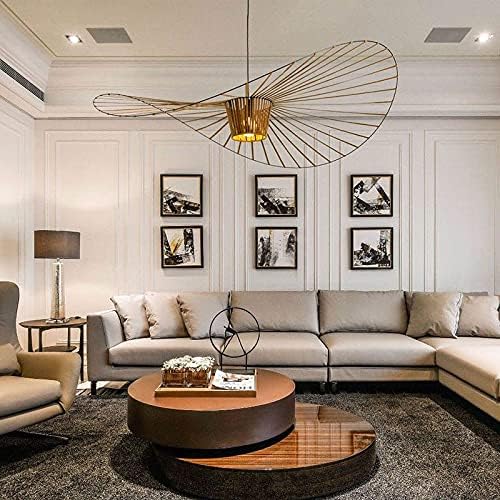 Hat-Shaped Ribbed Metal Pendant Light Fixture, 12 Inches | Temsk