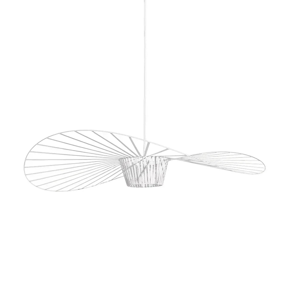 Hat-Shaped Ribbed Metal Pendant Light Fixture, 12 Inches | Temsk