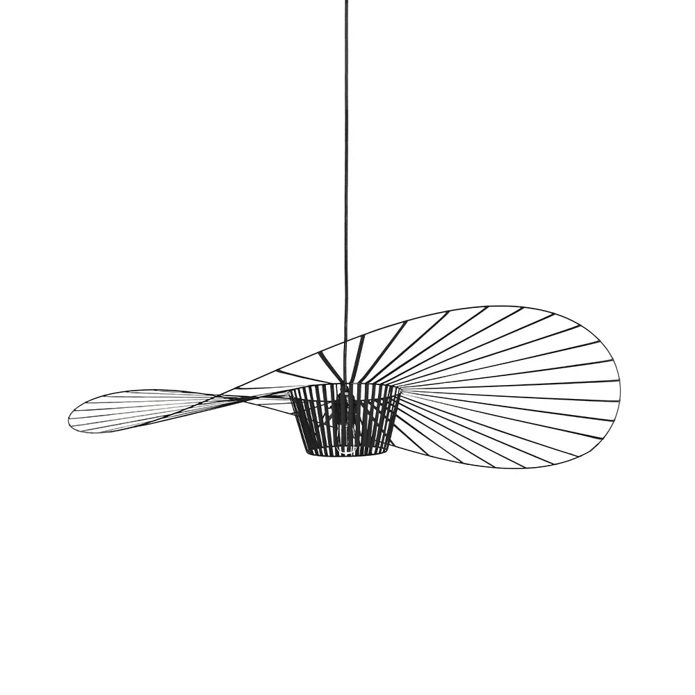 Hat-Shaped Ribbed Metal Pendant Light Fixture, 12 Inches | Temsk