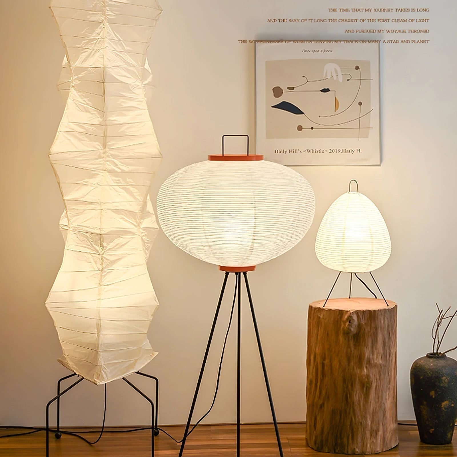 AstraLume Floor Lamp With Rice Paper Shade And Minimalist Warmth | Temsk
