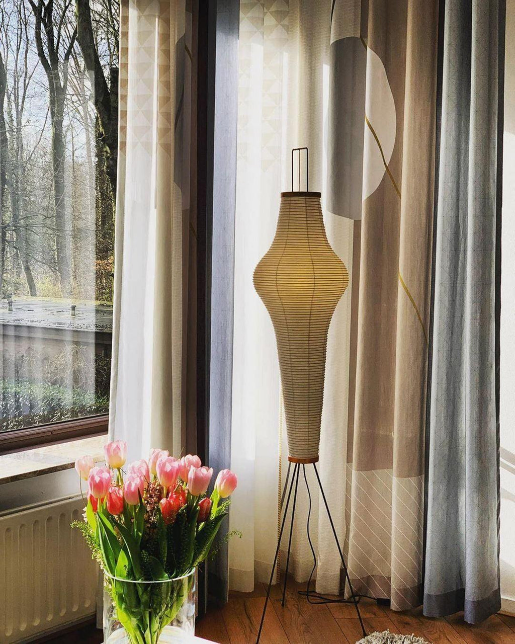 AstraLume Floor Lamp With Rice Paper Shade And Minimalist Warmth | Temsk