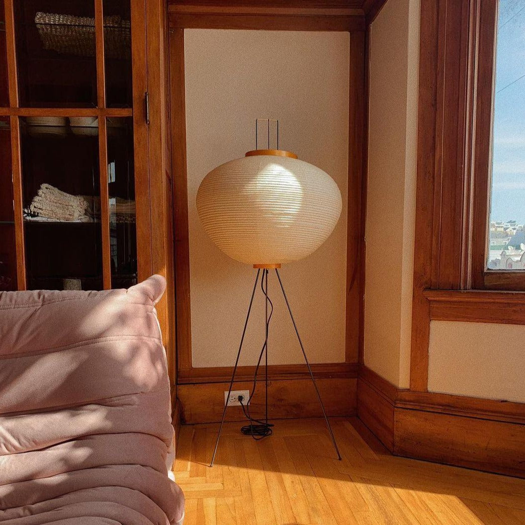 AstraLume Floor Lamp With Rice Paper Shade And Minimalist Warmth | Temsk