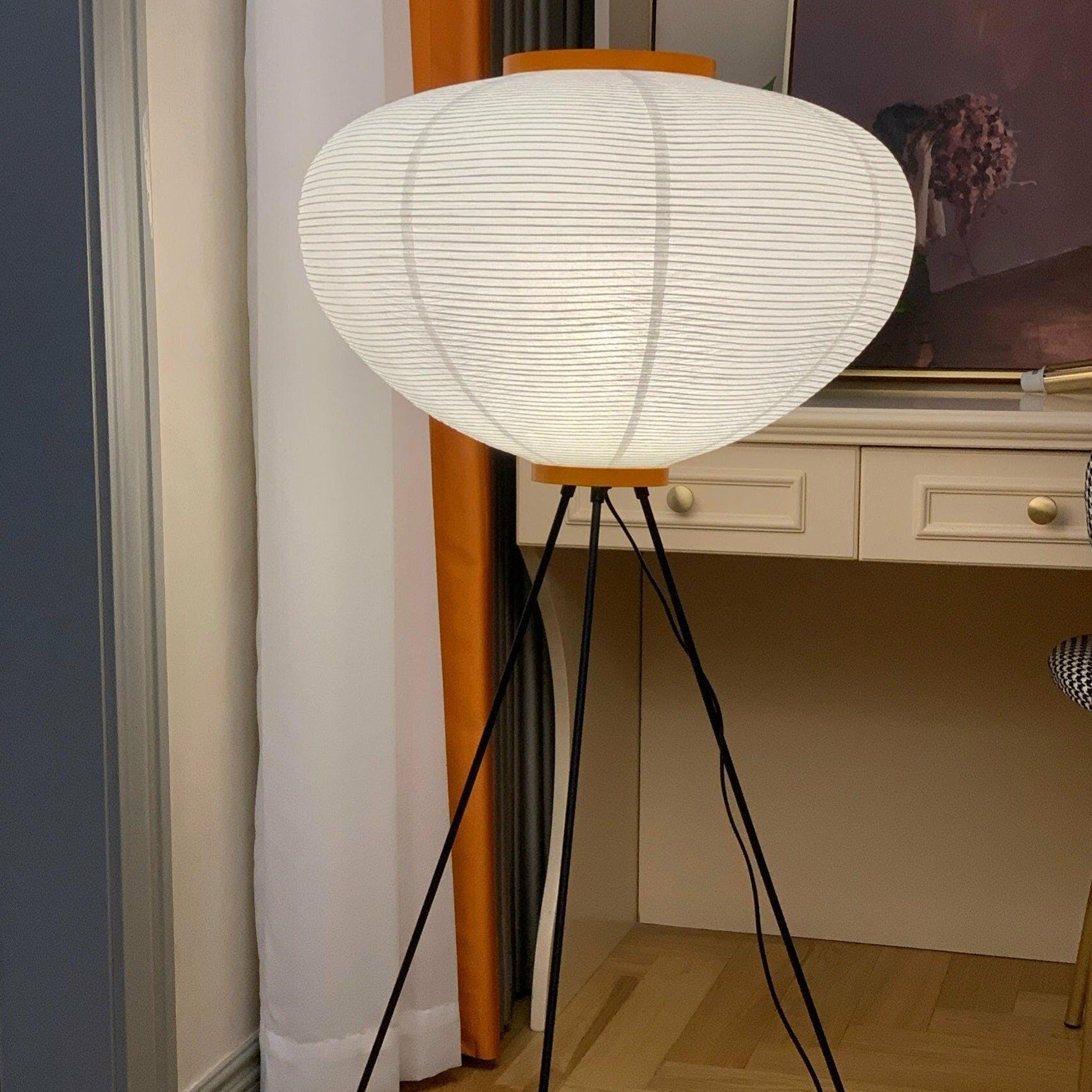 AstraLume Floor Lamp With Rice Paper Shade And Minimalist Warmth | Temsk