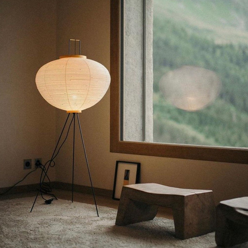 AstraLume Floor Lamp With Rice Paper Shade And Minimalist Warmth | Temsk