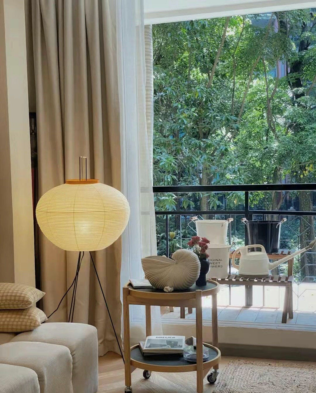 AstraLume Floor Lamp With Rice Paper Shade And Minimalist Warmth | Temsk