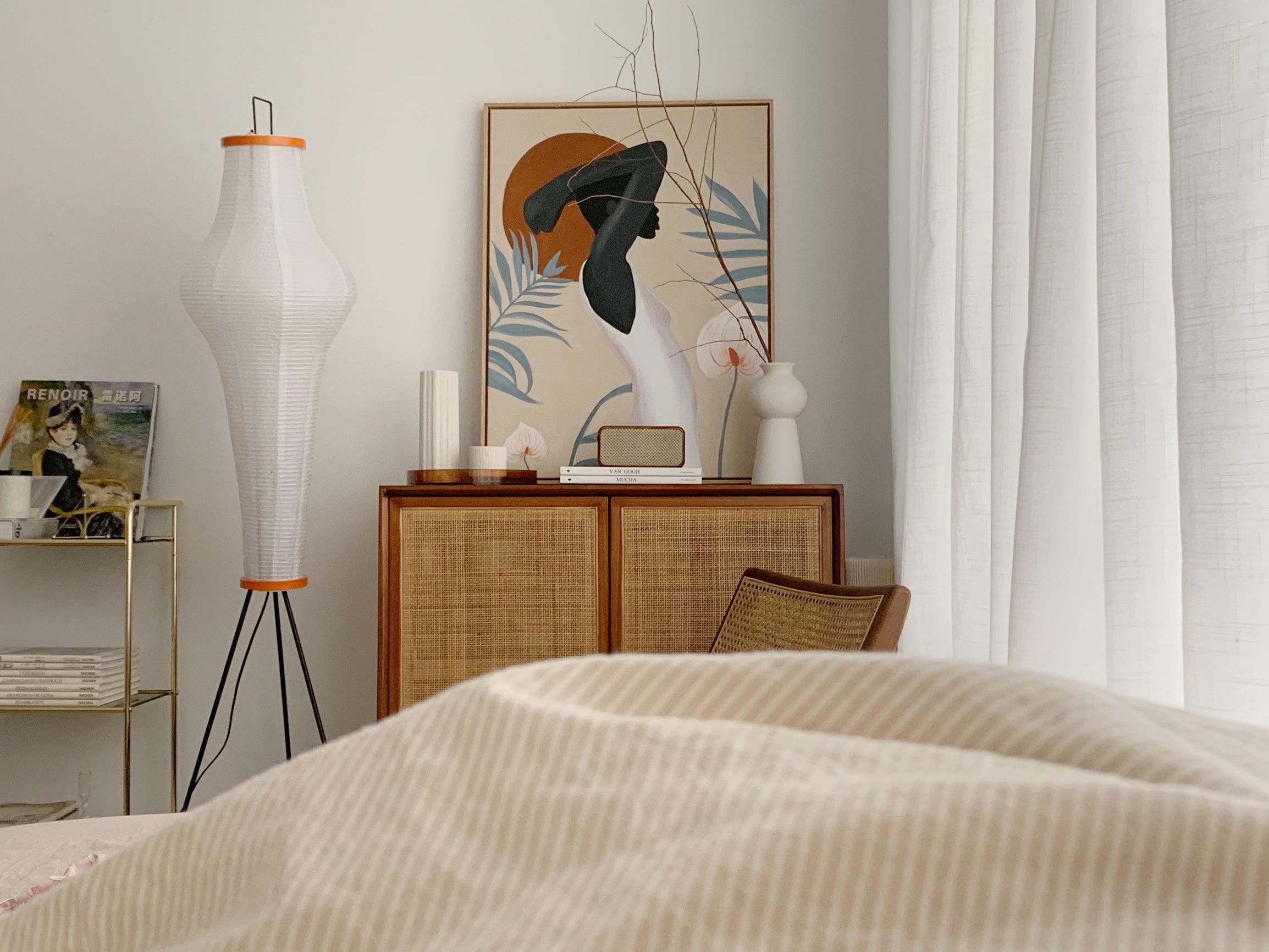 AstraLume Floor Lamp With Rice Paper Shade And Minimalist Warmth | Temsk