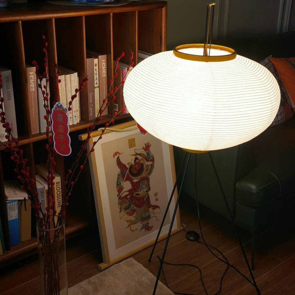 AstraLume Floor Lamp With Rice Paper Shade And Minimalist Warmth | Temsk