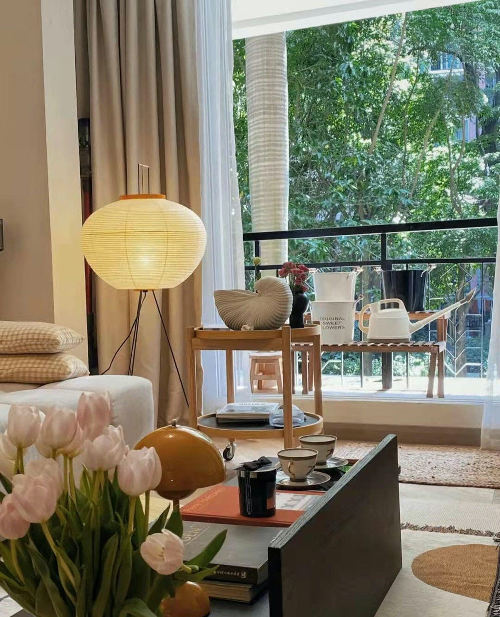 AstraLume Floor Lamp With Rice Paper Shade And Minimalist Warmth | Temsk