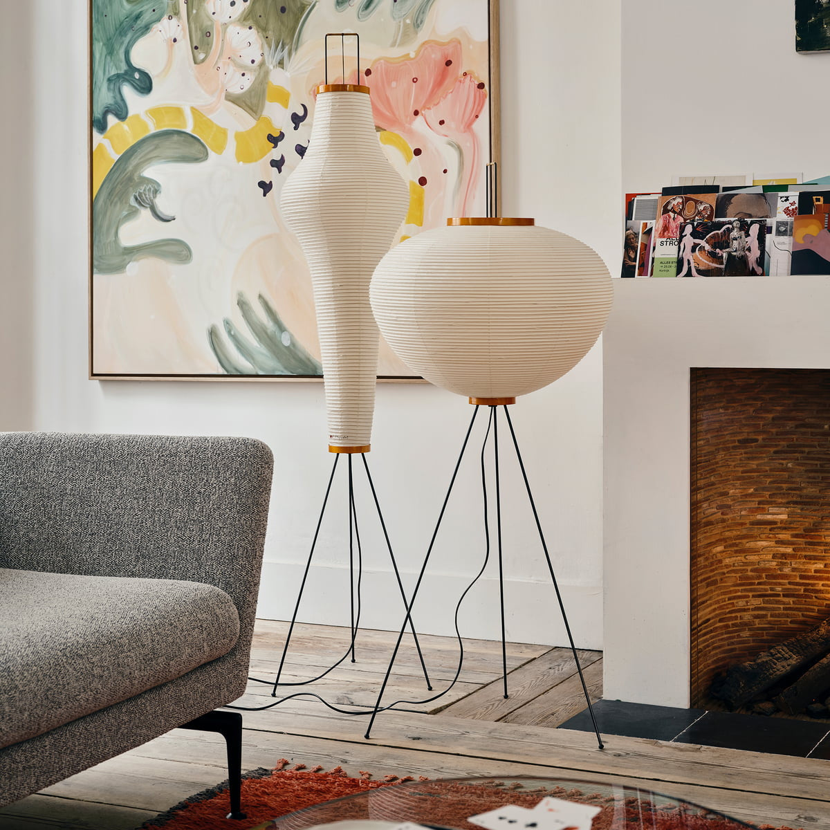 AstraLume Floor Lamp With Rice Paper Shade And Minimalist Warmth | Temsk