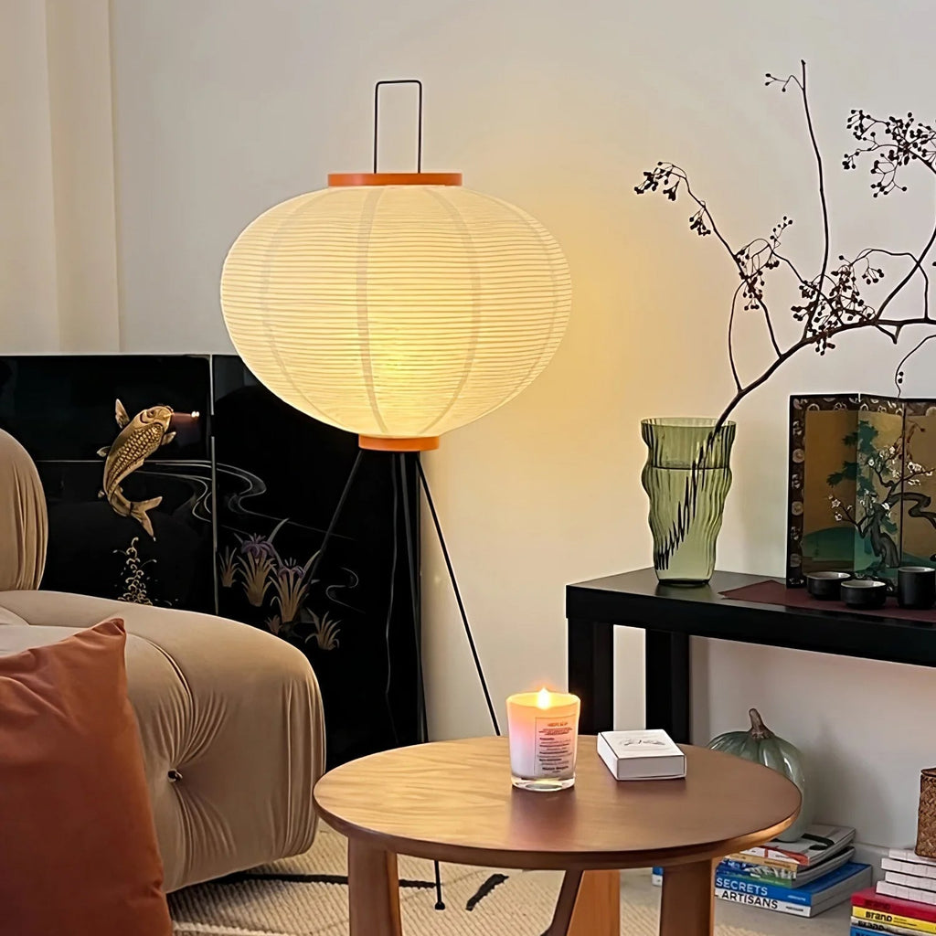 AstraLume Floor Lamp With Rice Paper Shade And Minimalist Warmth | Temsk