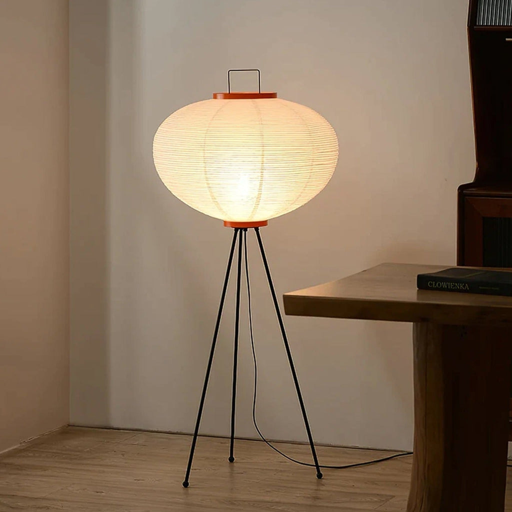 AstraLume Floor Lamp With Rice Paper Shade And Minimalist Warmth | Temsk