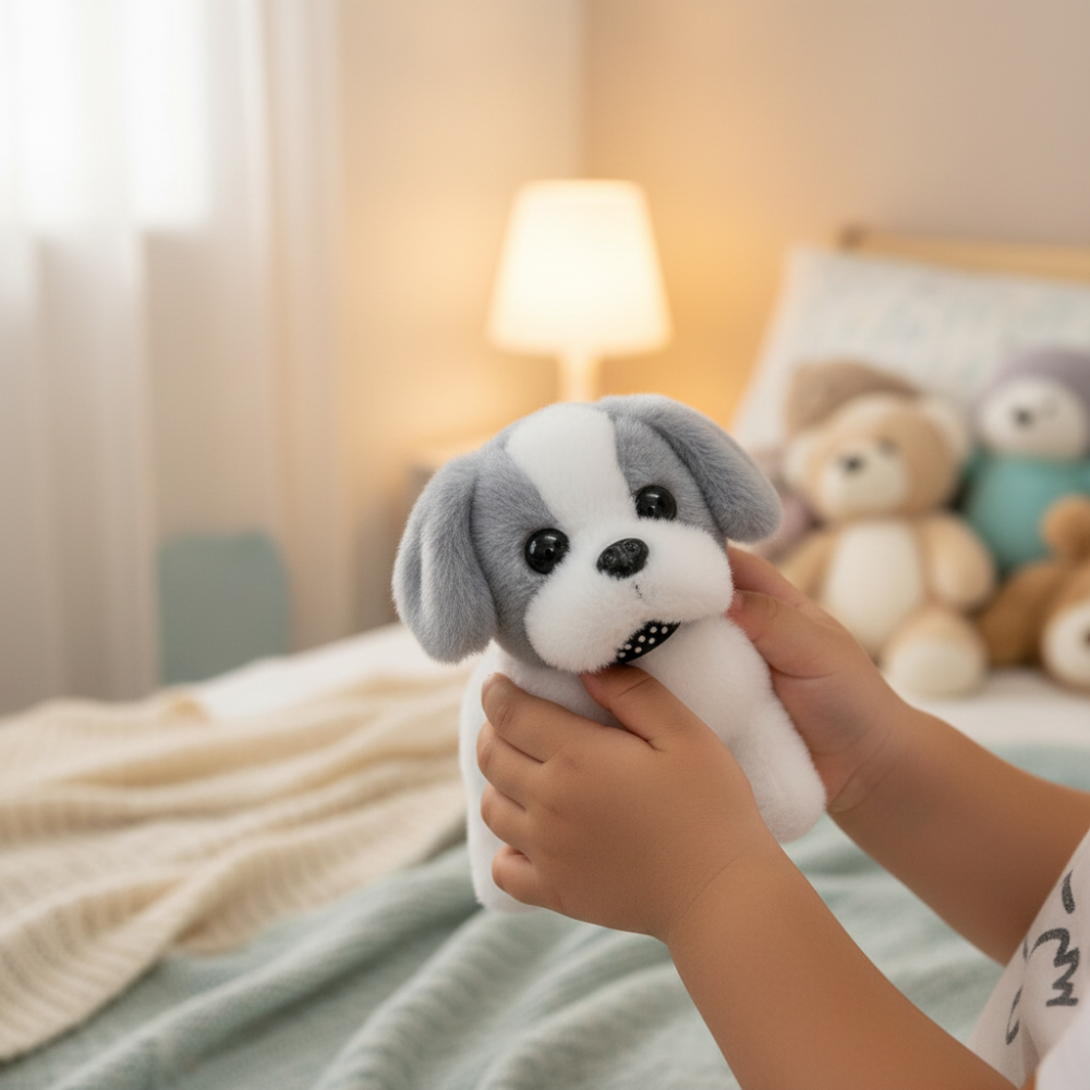 Interactive Robot Dog Plush Puppy Toy With Motion And Barking | Temsk