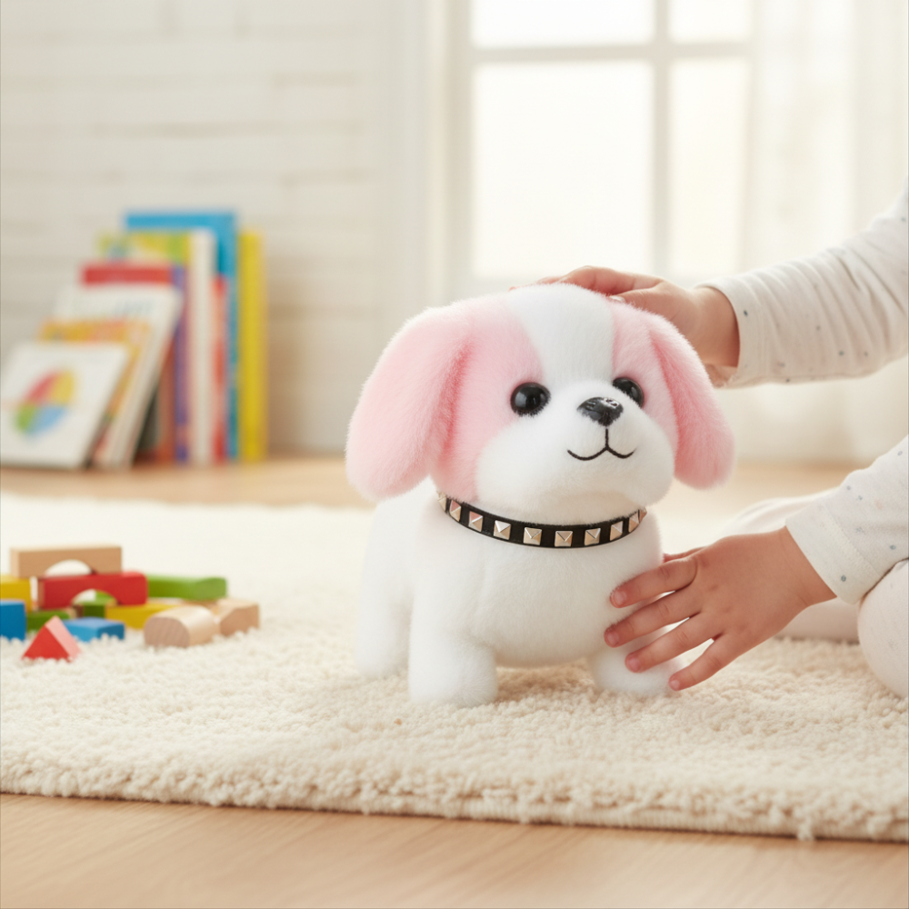 Interactive Robot Dog Plush Puppy Toy With Motion And Barking | Temsk