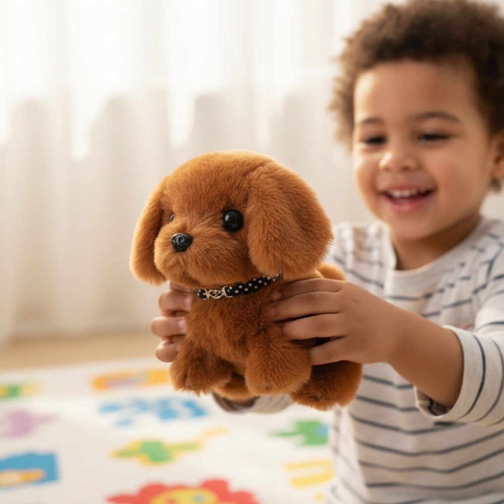 Interactive Robot Dog Plush Puppy Toy With Motion And Barking | Temsk