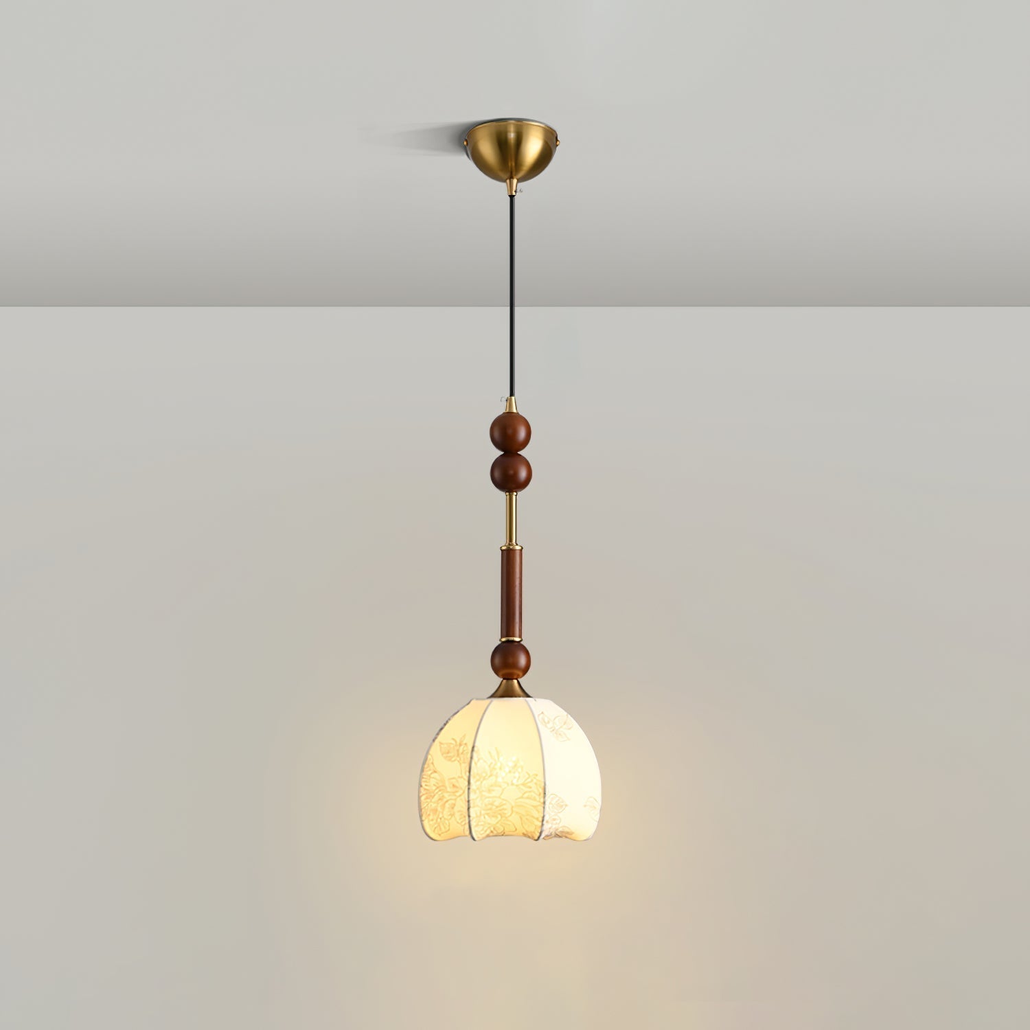 VeroLume Italian Style Pendant Lamp With Warm Glass Shade | Snurv | Temsk