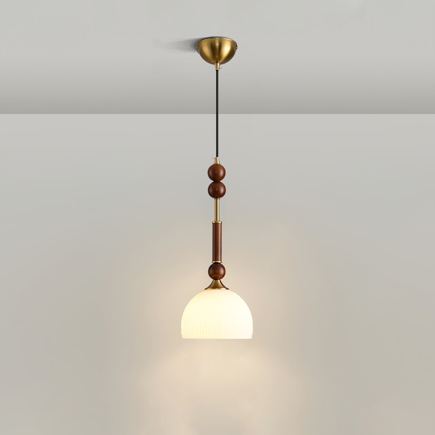 VeroLume Italian Style Pendant Lamp With Warm Glass Shade | Snurv | Temsk