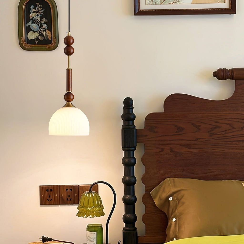 VeroLume Italian Style Pendant Lamp With Warm Glass Shade | Snurv | Temsk