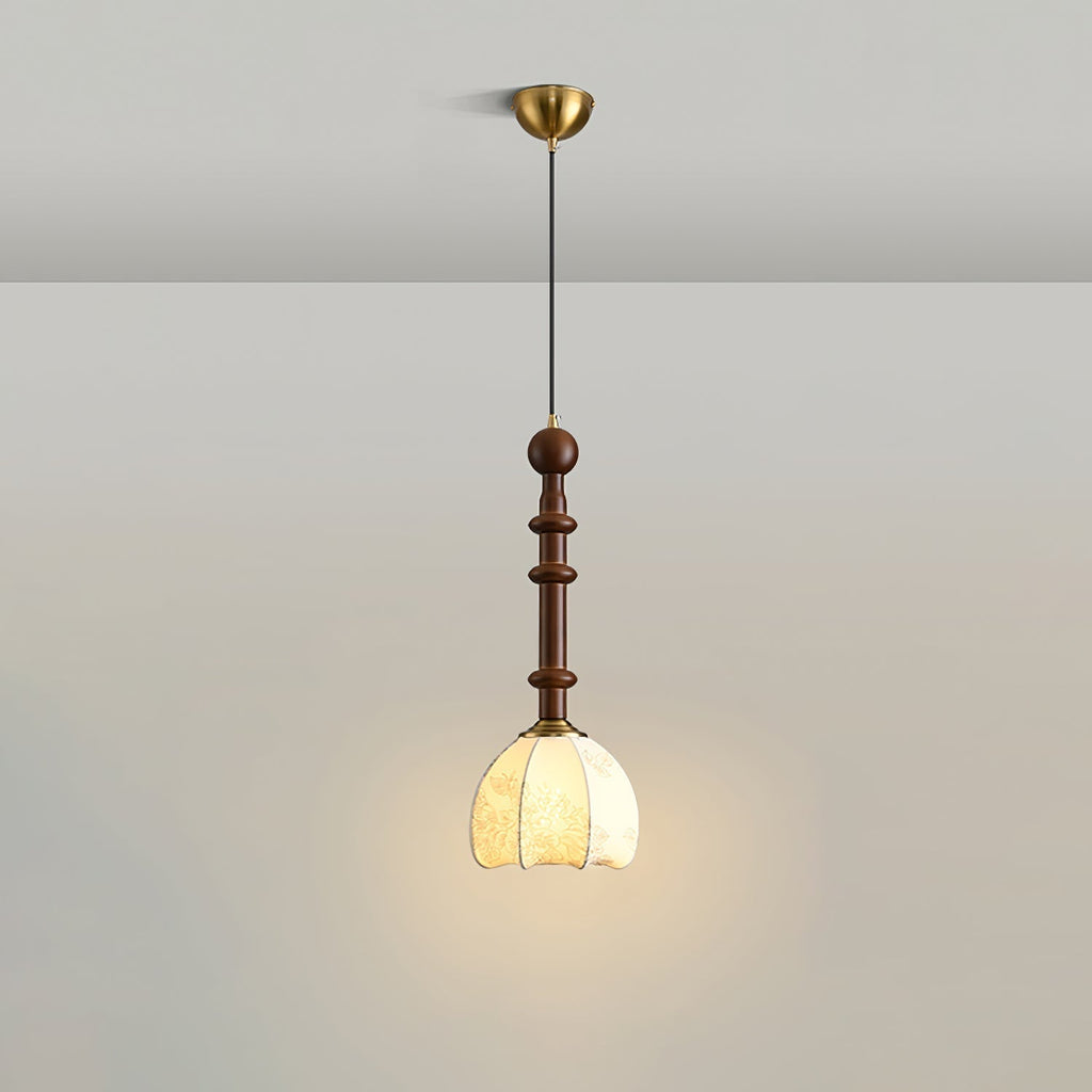 VeroLume Italian Style Pendant Lamp With Warm Glass Shade | Snurv | Temsk