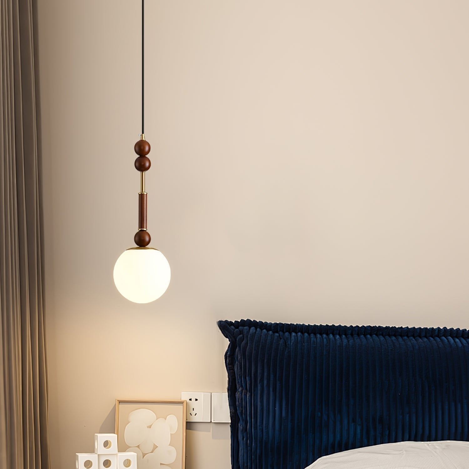 VeroLume Italian Style Pendant Lamp With Warm Glass Shade | Snurv | Temsk