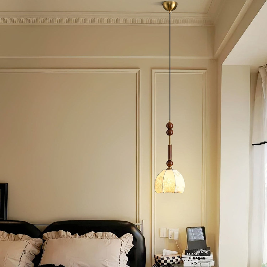 VeroLume Italian Style Pendant Lamp With Warm Glass Shade | Snurv | Temsk