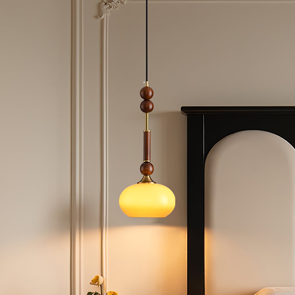 VeroLume Italian Style Pendant Lamp With Warm Glass Shade | Snurv | Temsk
