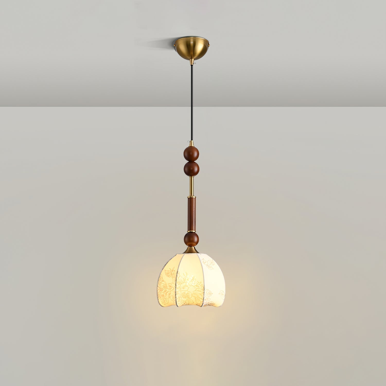 VeroLume Italian Style Pendant Lamp With Warm Glass Shade | Snurv | Temsk