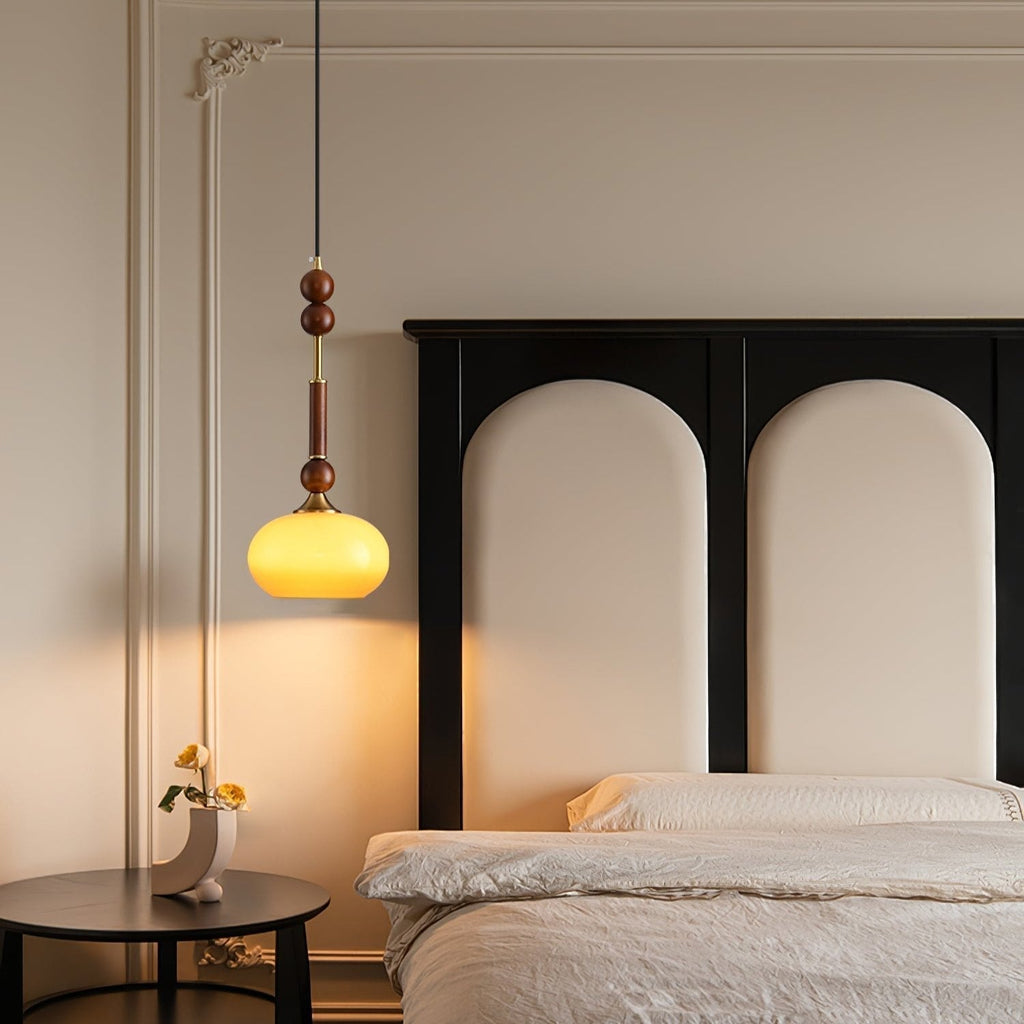 VeroLume Italian Style Pendant Lamp With Warm Glass Shade | Snurv | Temsk