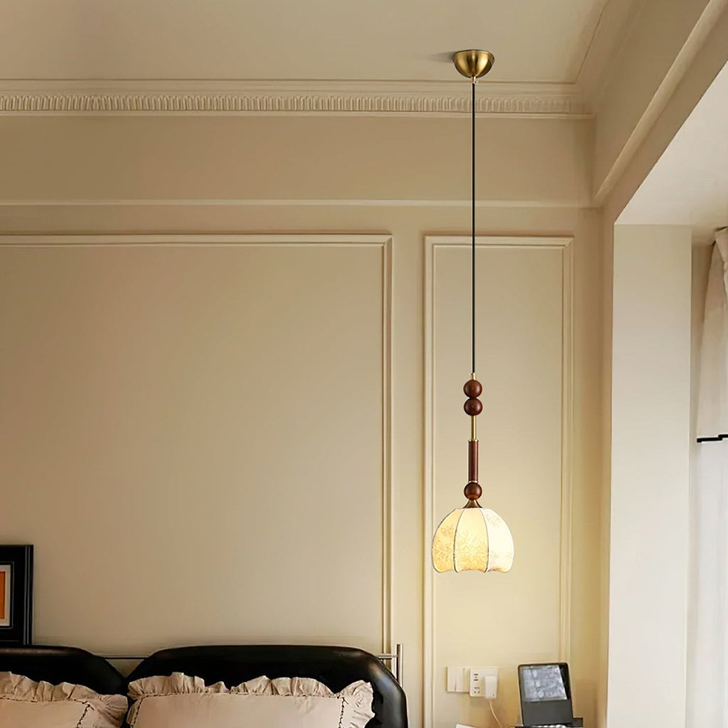 VeroLume Italian Style Pendant Lamp With Warm Glass Shade | Snurv | Temsk