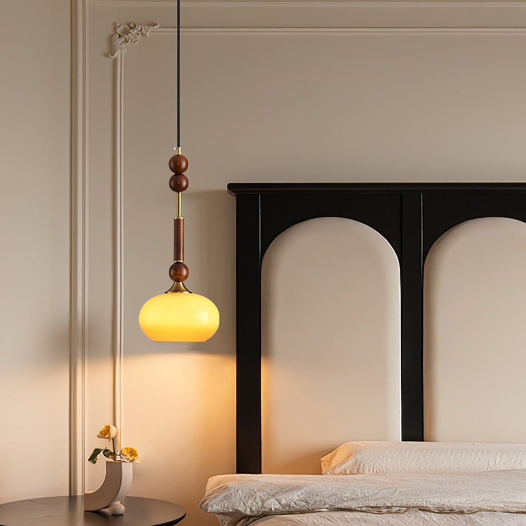 VeroLume Italian Style Pendant Lamp With Warm Glass Shade | Snurv | Temsk