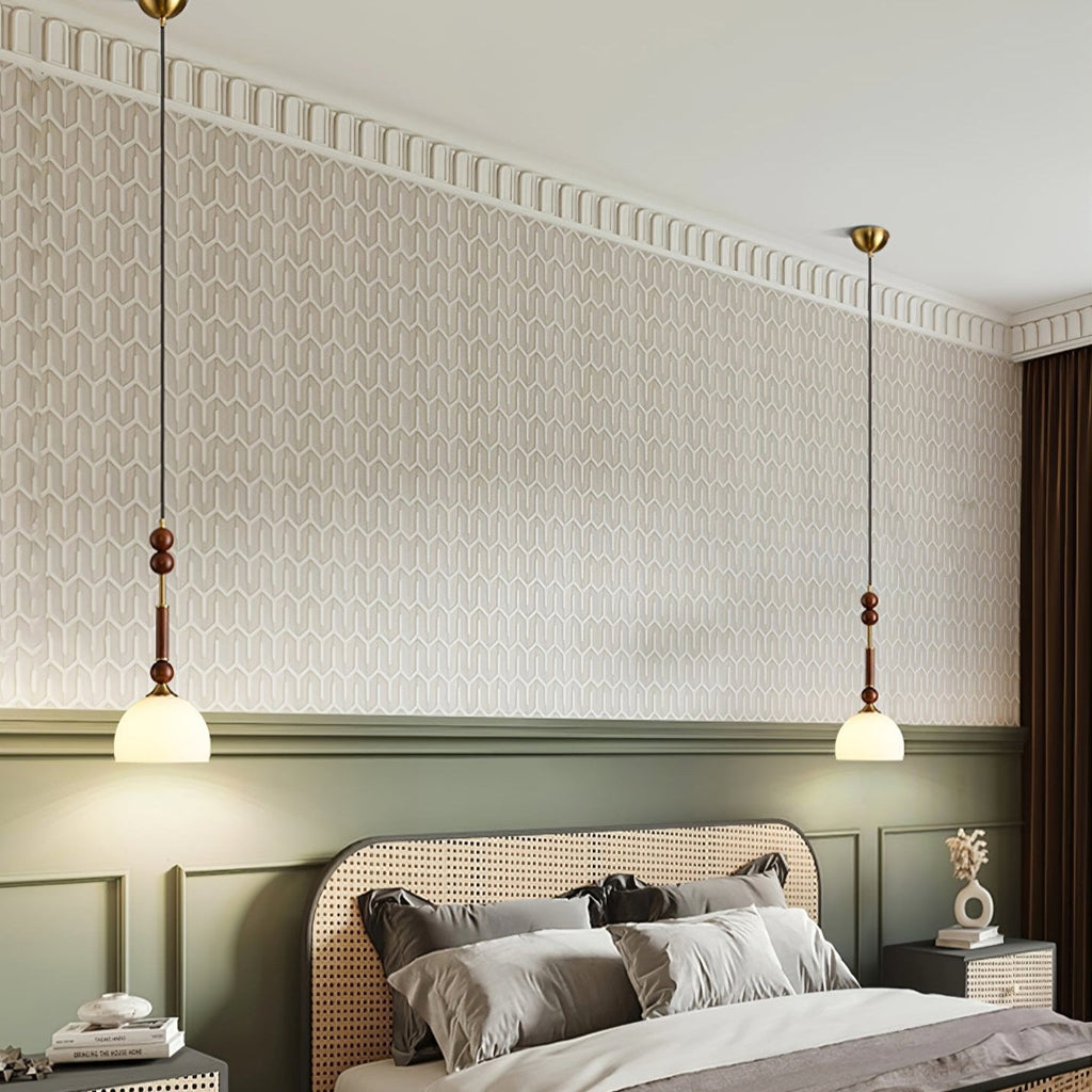VeroLume Italian Style Pendant Lamp With Warm Glass Shade | Snurv | Temsk
