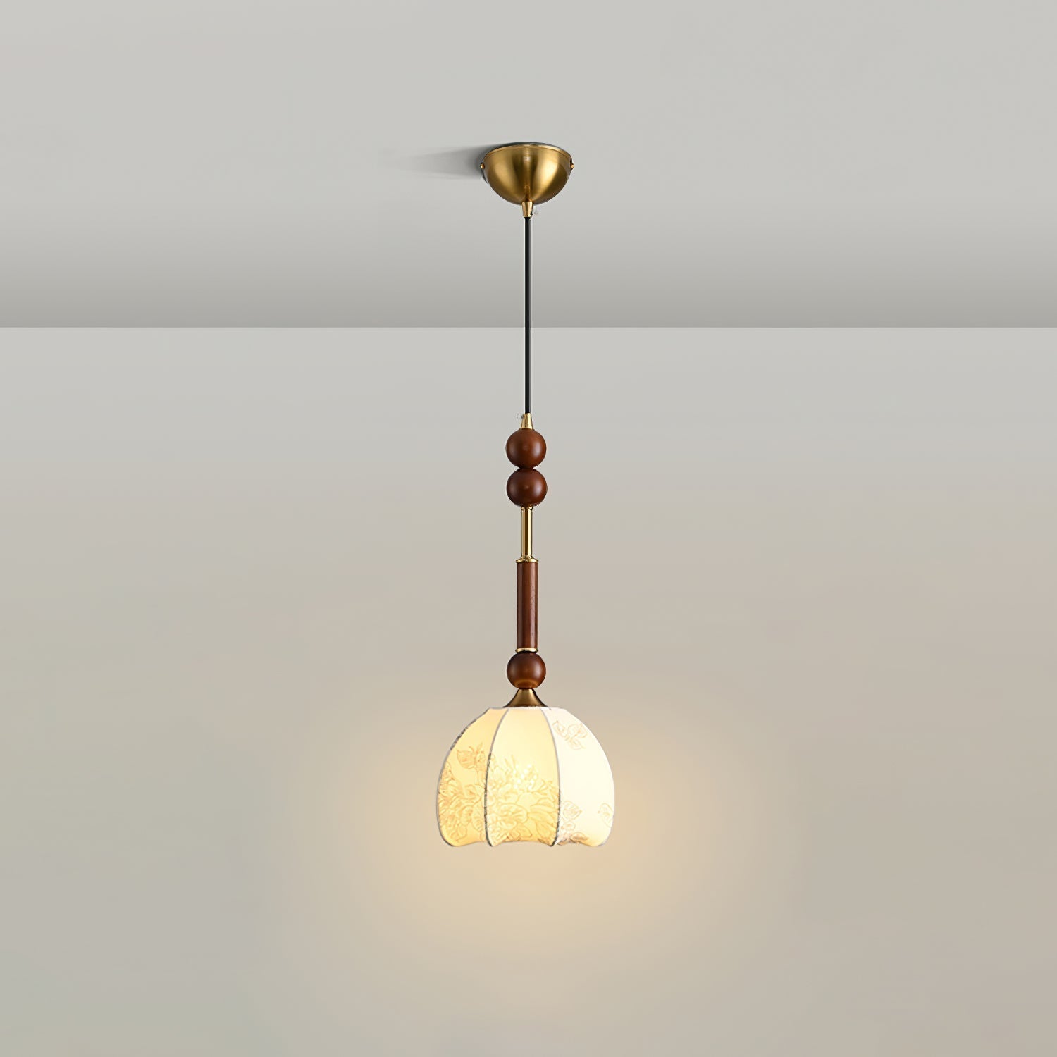 VeroLume Italian Style Pendant Lamp With Warm Glass Shade | Snurv | Temsk