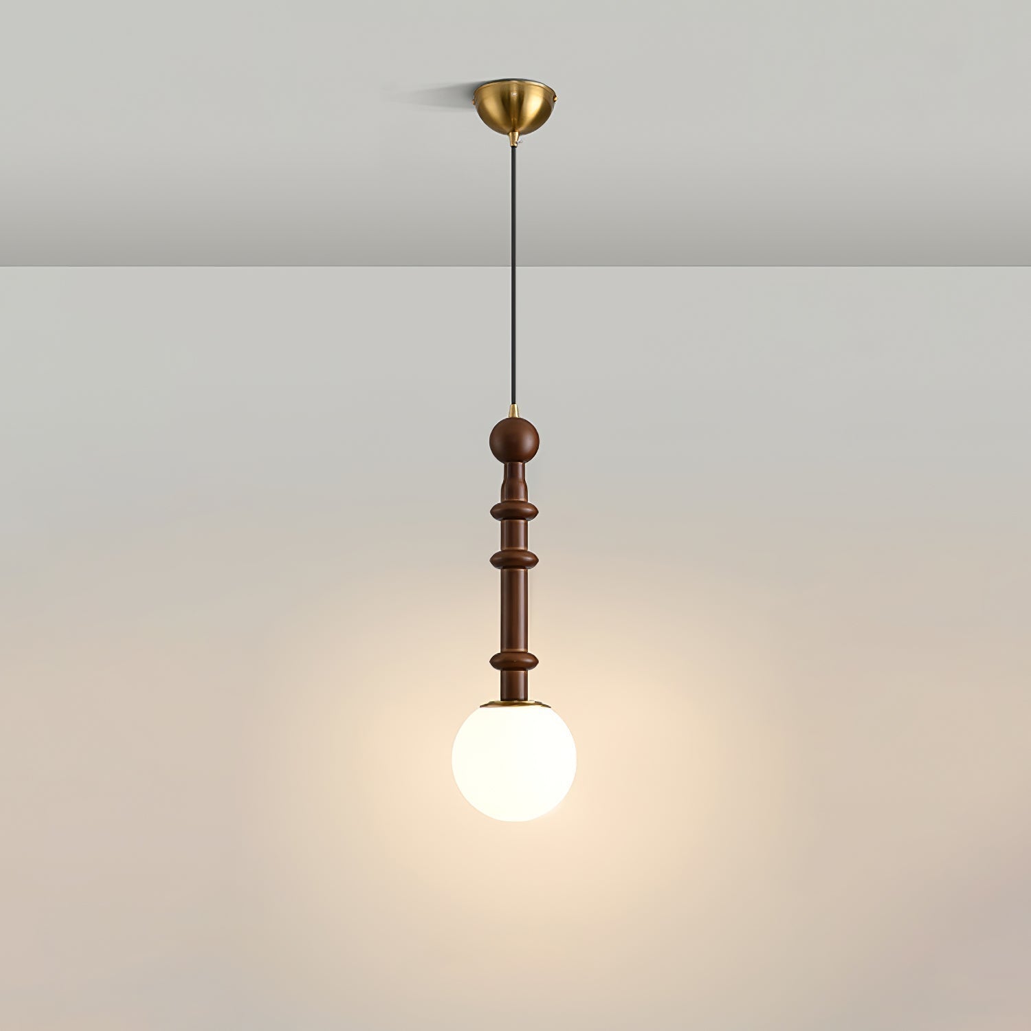 VeroLume Italian Style Pendant Lamp With Warm Glass Shade | Snurv | Temsk