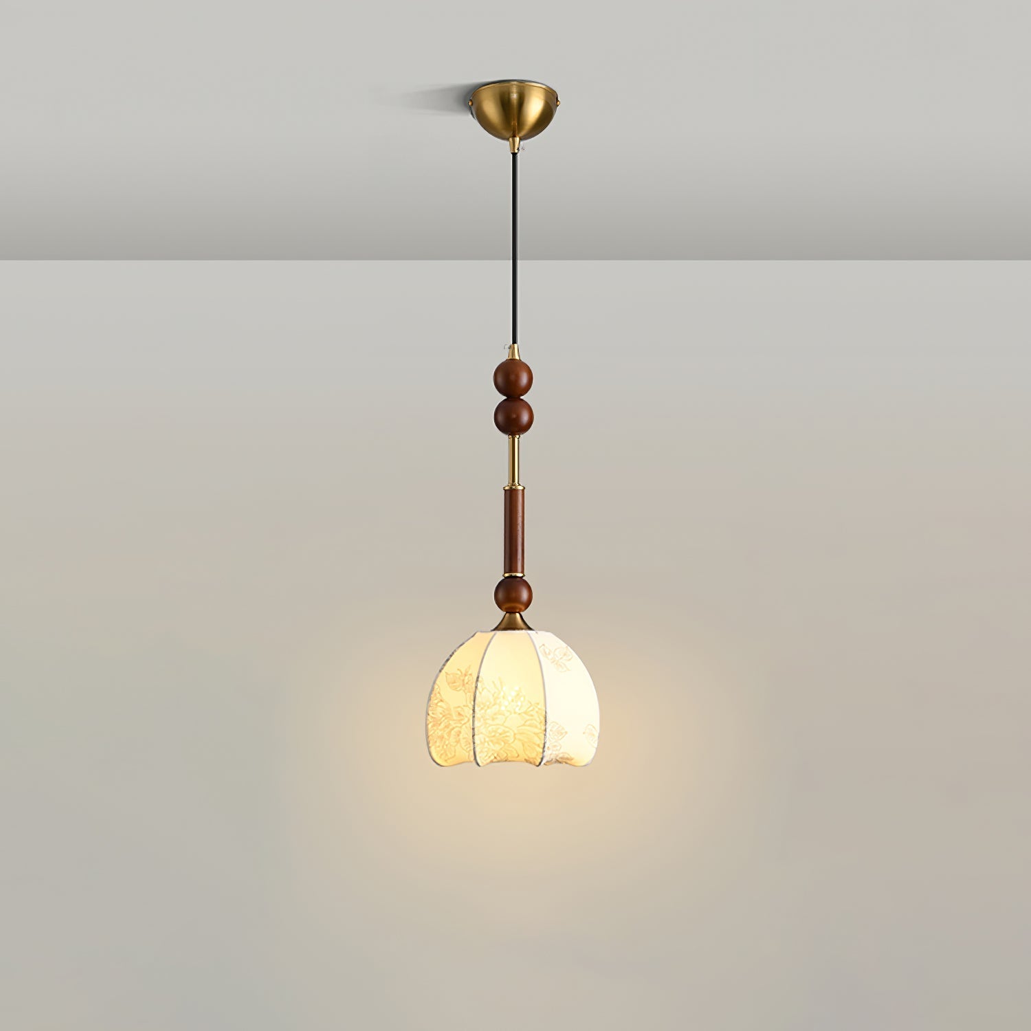 VeroLume Italian Style Pendant Lamp With Warm Glass Shade | Snurv | Temsk