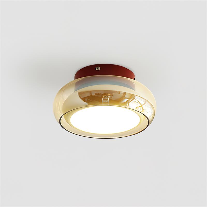 June Vintage Glas-Deckenleuchte mit LED-Aufbauleuchte | Temsk