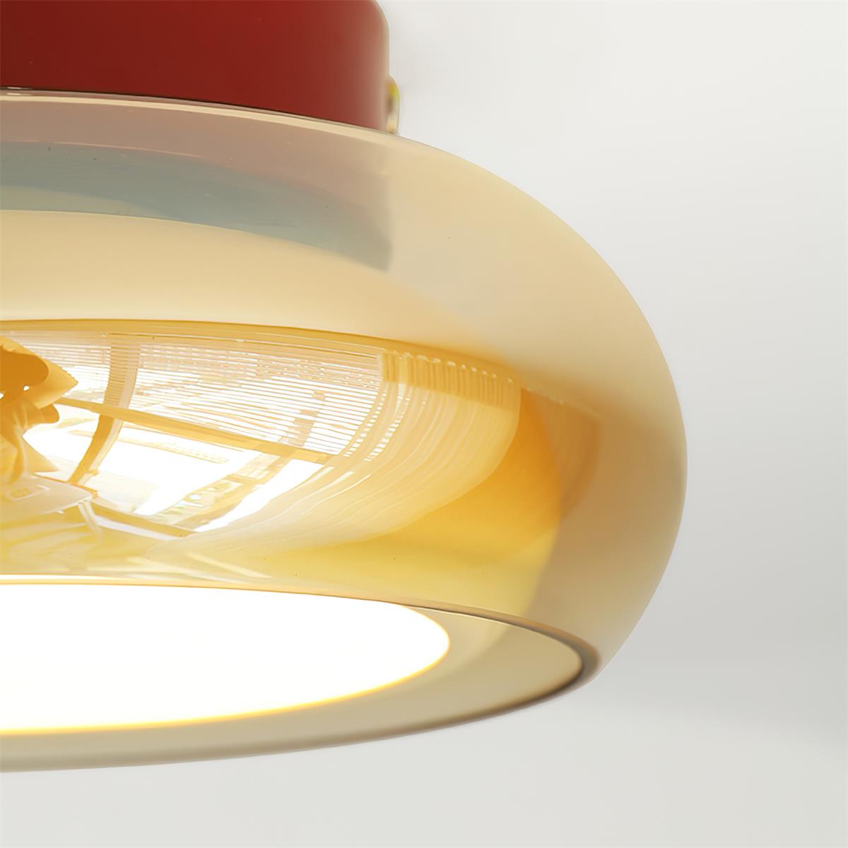 June Vintage Glas-Deckenleuchte mit LED-Aufbauleuchte | Temsk