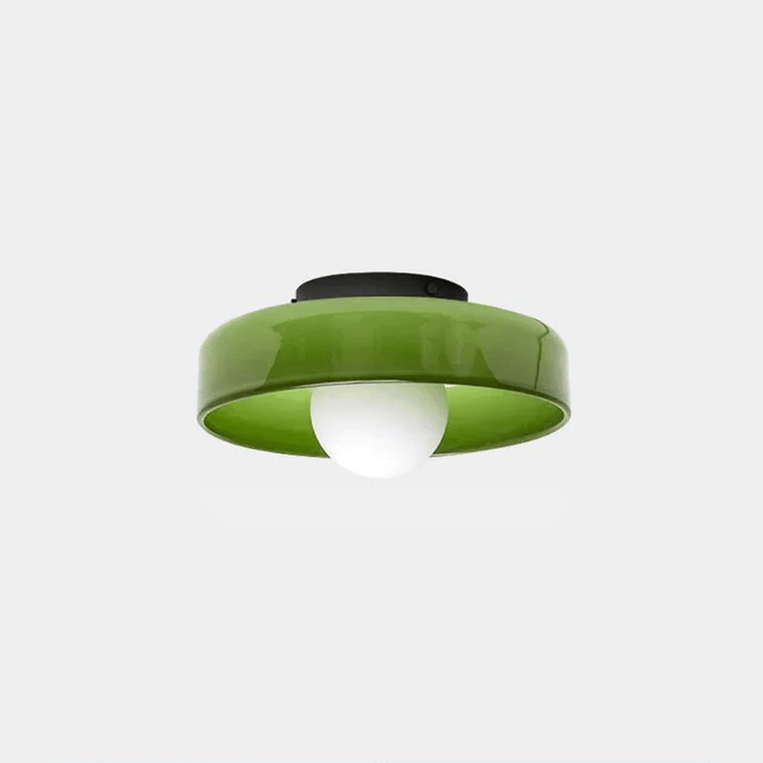 12-Inch Round Glass Shade Flush Mount Ceiling Light | Temsk