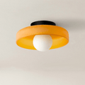 12-Inch Round Glass Shade Flush Mount Ceiling Light | Temsk