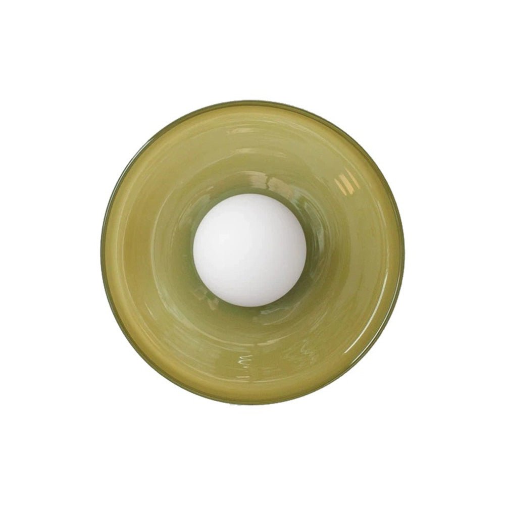 12-Inch Round Glass Shade Flush Mount Ceiling Light | Temsk
