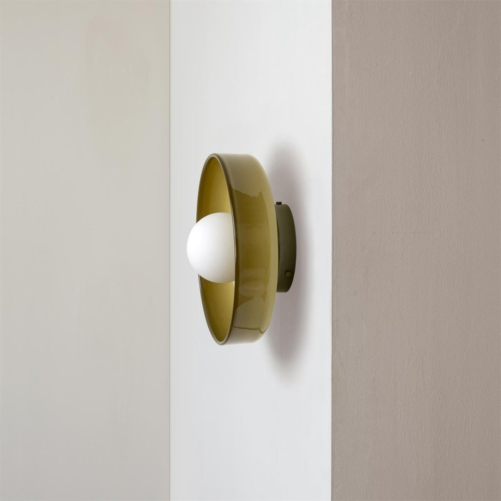 12-Inch Round Glass Shade Flush Mount Ceiling Light | Temsk