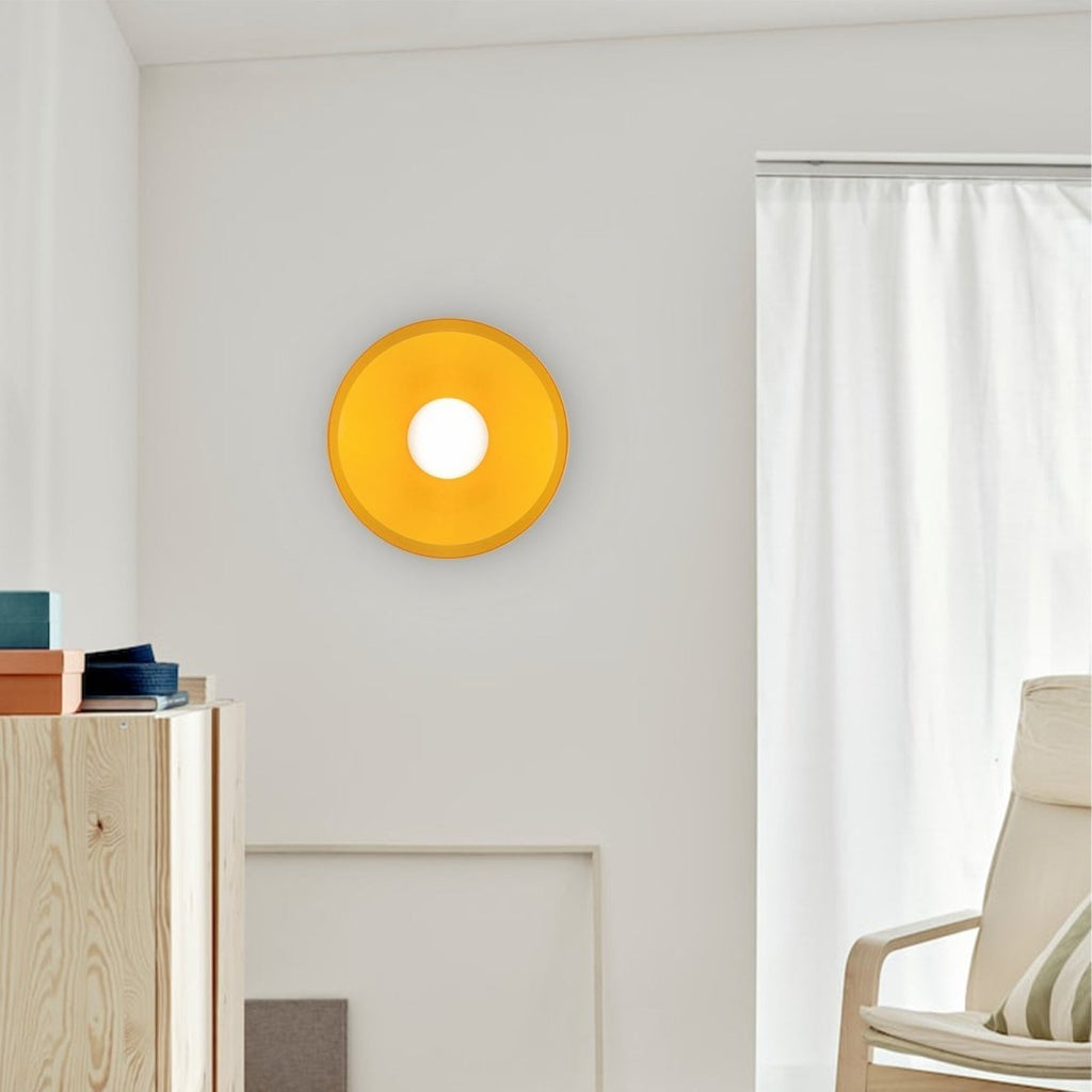 12-Inch Round Glass Shade Flush Mount Ceiling Light | Temsk