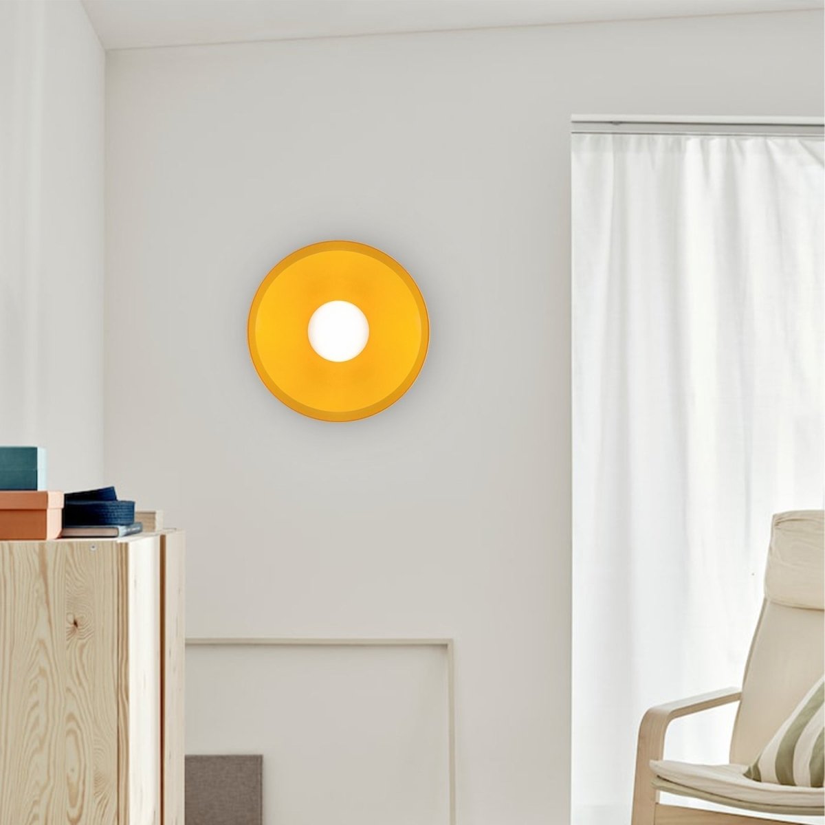 12-Inch Round Glass Shade Flush Mount Ceiling Light | Temsk
