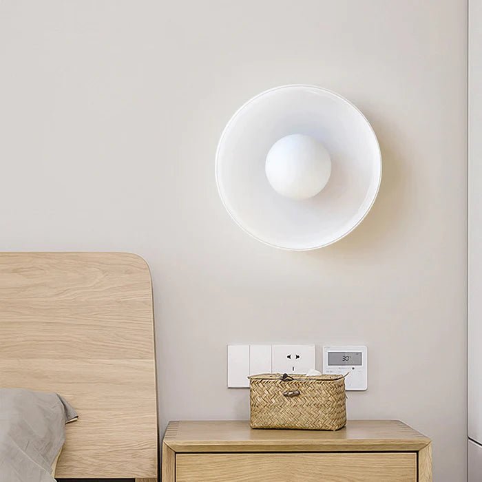 12-Inch Round Glass Shade Flush Mount Ceiling Light | Temsk