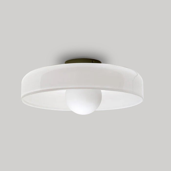 12-Inch Round Glass Shade Flush Mount Ceiling Light | Temsk