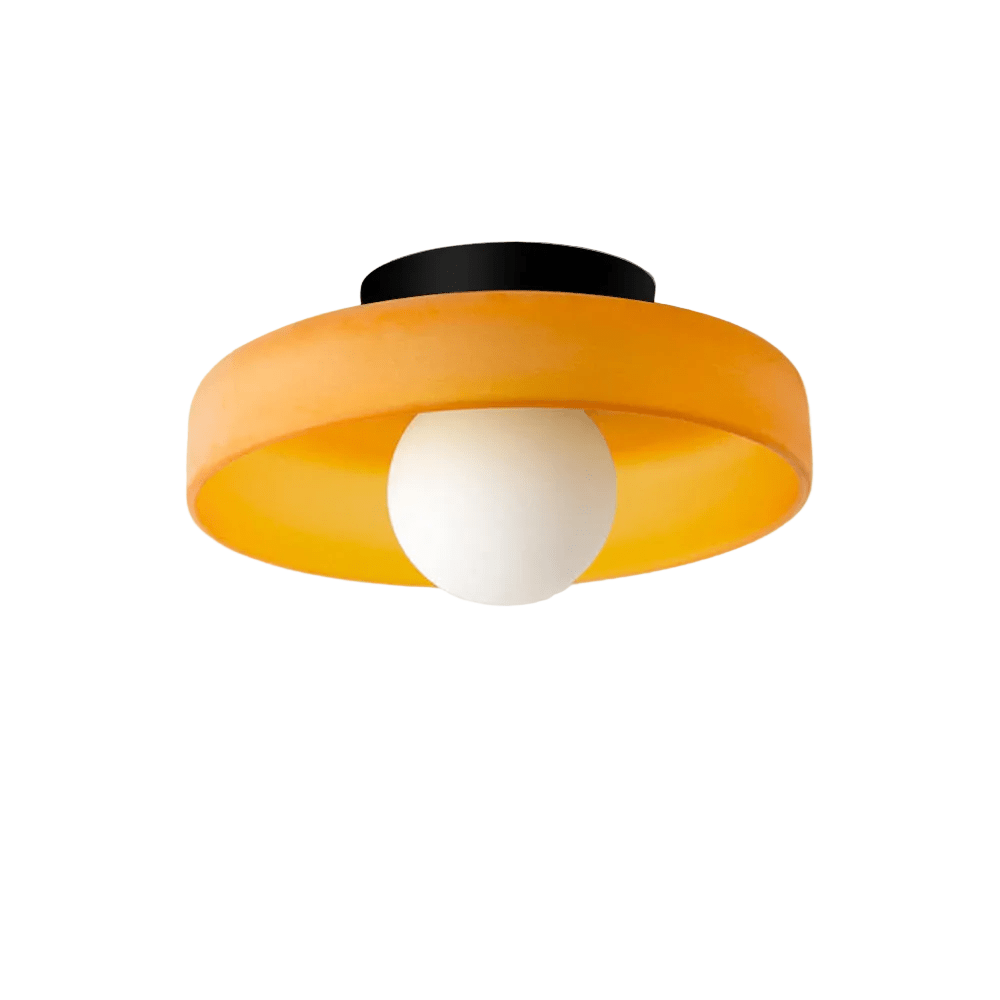 12-Inch Round Glass Shade Flush Mount Ceiling Light | Temsk