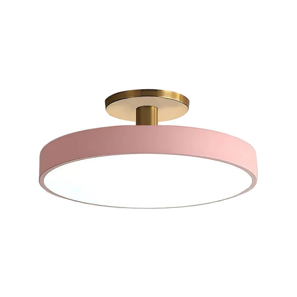 12-Inch Diameter Round Flush-Mount Ceiling Light With Metal Frame | Temsk
