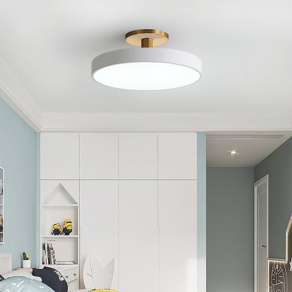 12-Inch Diameter Round Flush-Mount Ceiling Light With Metal Frame | Temsk