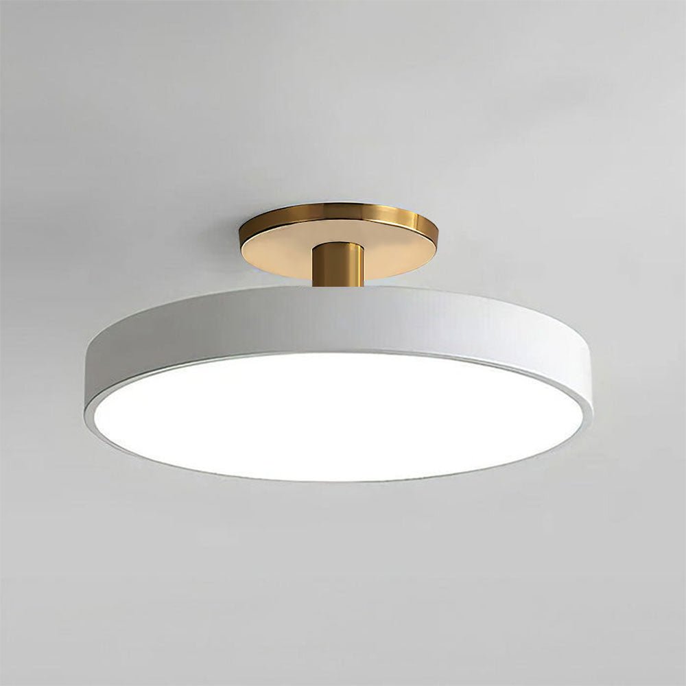 12-Inch Diameter Round Flush-Mount Ceiling Light With Metal Frame | Temsk