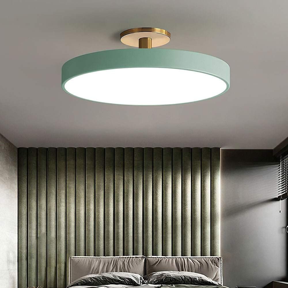 12-Inch Diameter Round Flush-Mount Ceiling Light With Metal Frame | Temsk