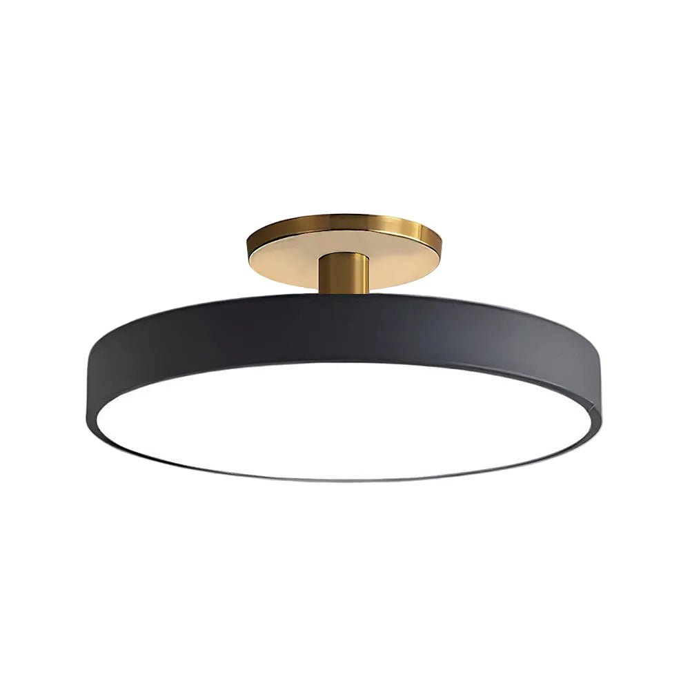 12-Inch Diameter Round Flush-Mount Ceiling Light With Metal Frame | Temsk