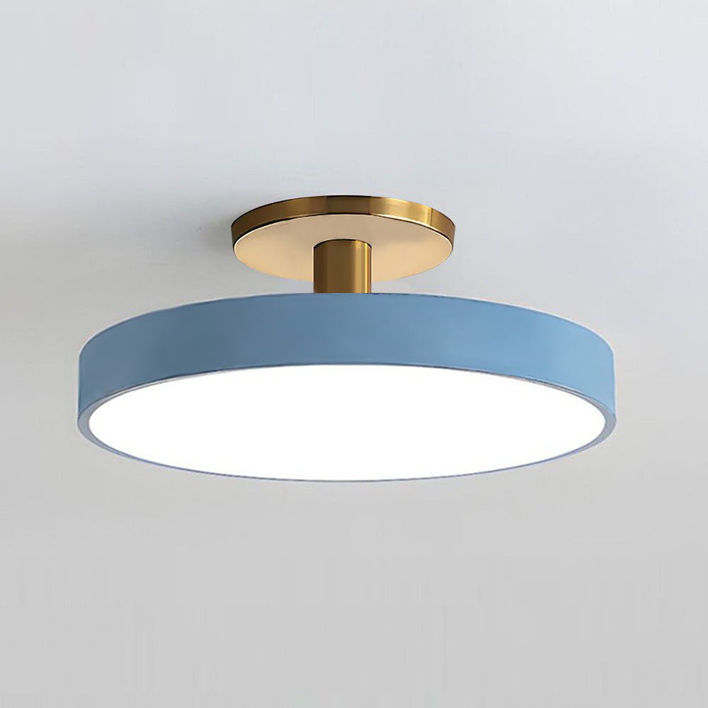 12-Inch Diameter Round Flush-Mount Ceiling Light With Metal Frame | Temsk